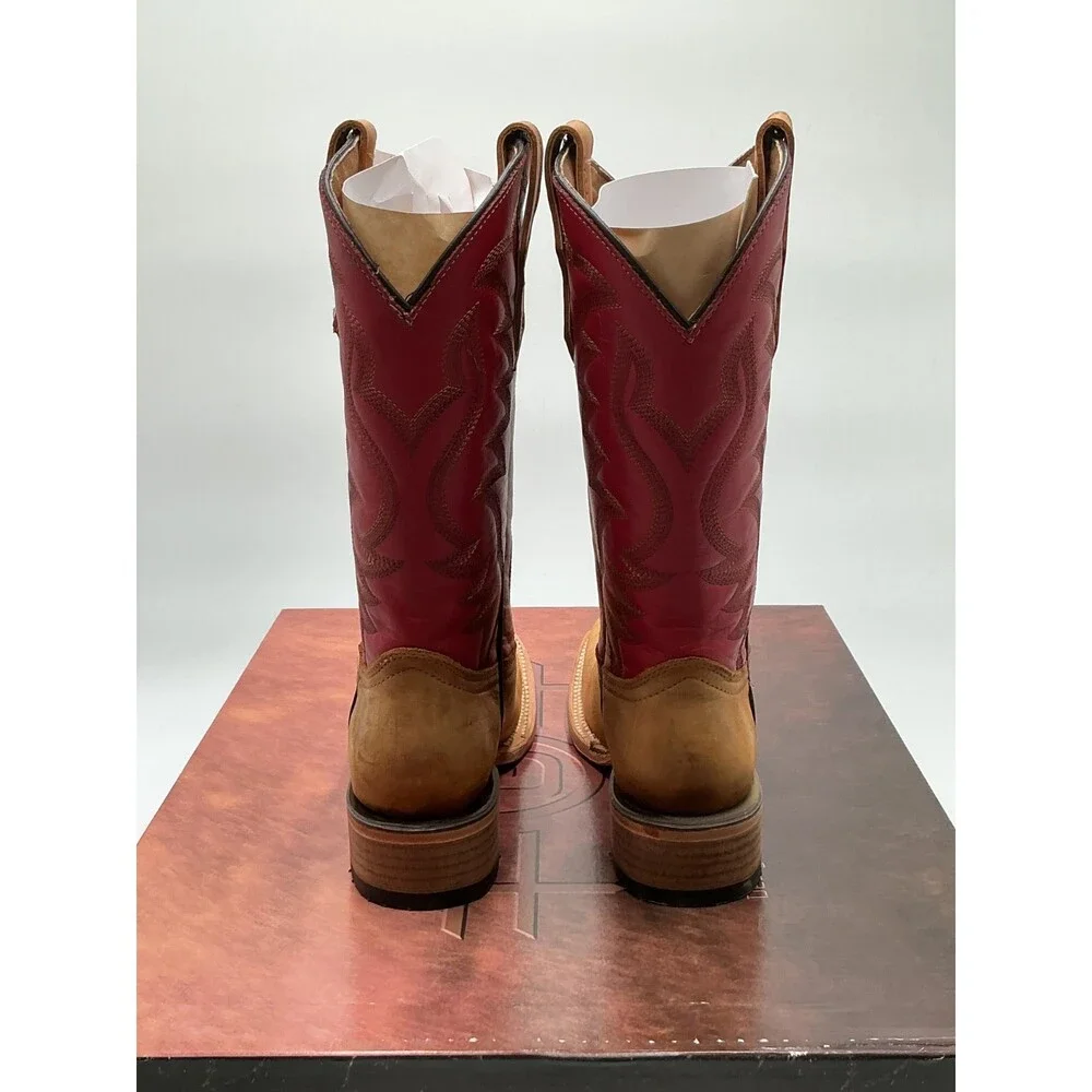 Circle G J7102 Girls 2.5 Honey Red Embroidered Square Toe Western Boots ebay252